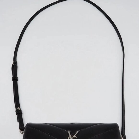 Yves Saint Laurent Black Chevron Quilted Leather Toy LouLou Shoulder Bag - Picture 5 of 12